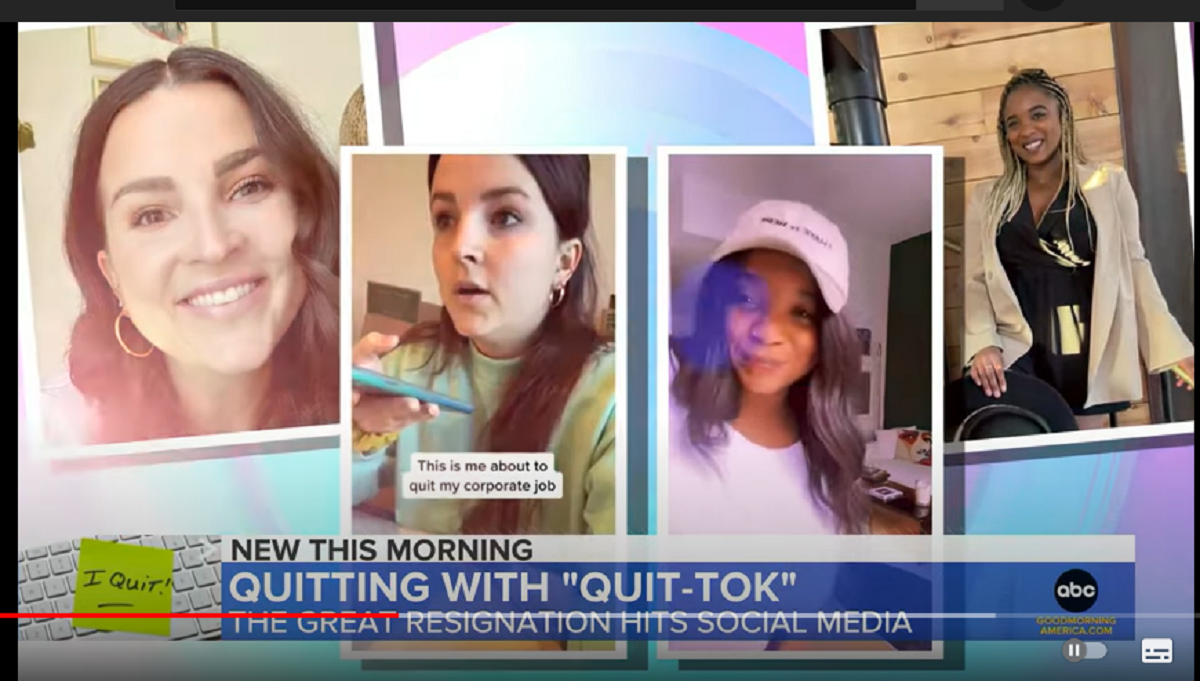 今すぐ使える英語/アメリカの今を知る：キャリア編 – Many take to social media to share ‘quit-toks’ as they leave their&nbsp;jobs「大転職時代」#10